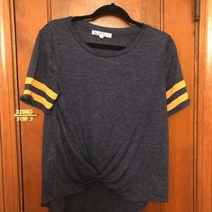 ❗️ Wall Flower Navy and Gold Stripped Tee